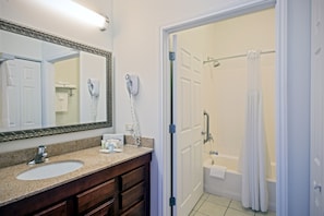Get ready for your day in the bathroom.