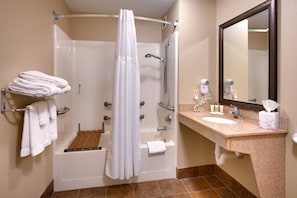 Get ready for your day in the bathroom.