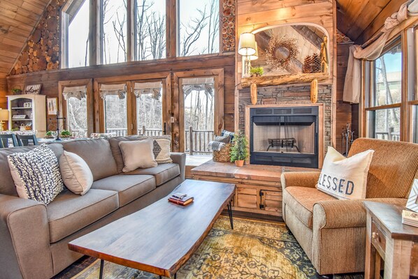 Gorgeous open living space with tons of light and designer touches. 