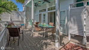 The back porch is the perfect place to sip your morning coffee...