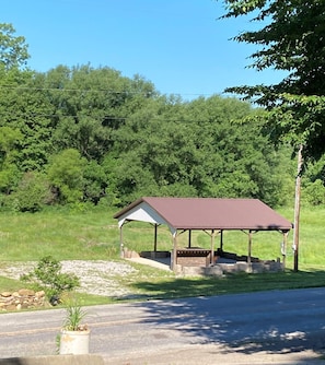 picnic pavilion w/bar and picnic table - can be lit for night use
