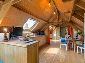 Furniture, Table, Plant, Wood, Cabinetry, Window, Beam, Building, Flooring, Hardwood