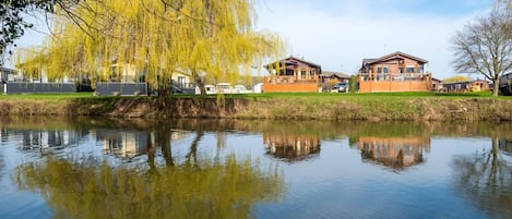 Kingfisher Lodge has stunning views of the River Avon.  