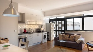Our comfortable living area with a clean decoration #airbnb #lisbon #apartment