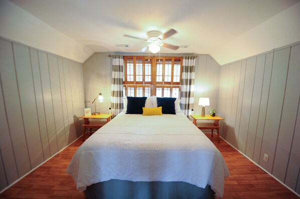 This spacious yet cozy bedroom is perfect for a little getaway!