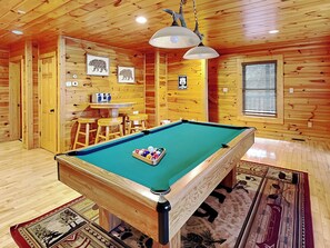 Game Room Featuring Full-Size Pool Table
