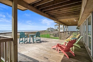 Unwind and dine al fresco on the sunny deck