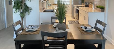 Dining room and kitchen