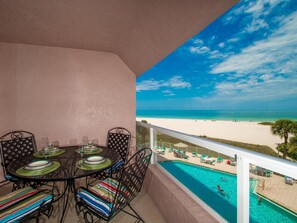 Balcony view overlooking the pool