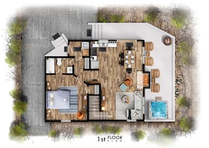 1st Floor Floorplan of the Cabin