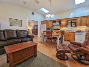 View from Living Room to Kitchen and Dining Area