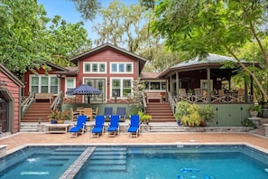 Pool/ spa.  35 dollars a day additional. Our house is in the background.