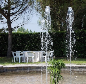 Outdoor banquet area