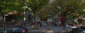 Our townhouse on a typical Brooklyn street.