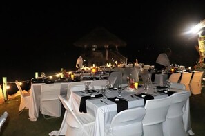 Outdoor banquet area