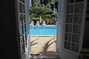 Doors out to the pool