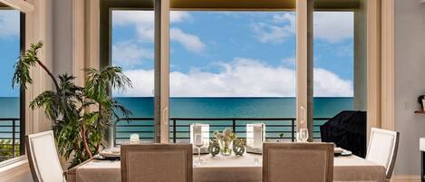 Picturesque gulf views add an elegant touch to any dining experience