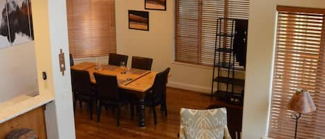 Living and dining rooms from the stairs.