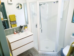 Your Bathroom with Shower and Toilet, Towels Included.