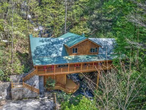 Exterior View with Waterfall
