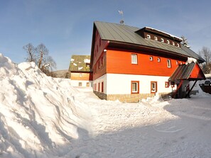 Sky, Building, Snow, Window, Tree, Slope, House, Freezing, Cottage, Landscape