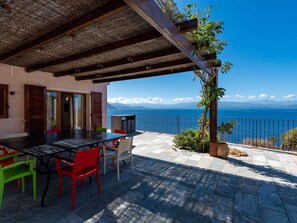 Plant, Water, Sky, Furniture, Property, Building, Table, Azure, Flowerpot, Shade
