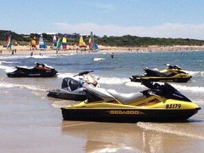 Ou property is up on the hill behind the yachts.