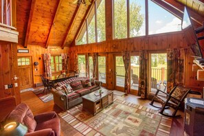 Living Room and Dining Room with View of Lake