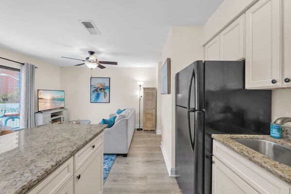 Kitchen to living area
