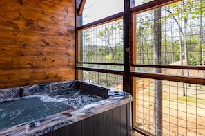 Hot Tub is located next to the game room