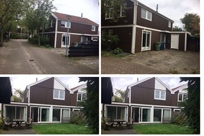 the house outside, with two parking places.
