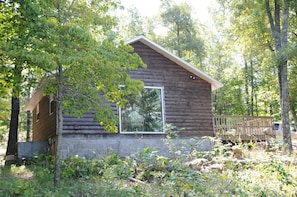 Back of Cabin and Large Picture Window