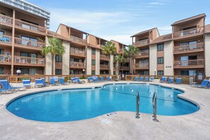 Catch some rays while the kids splash in the pool.