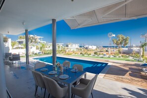 Shaded outside dining area