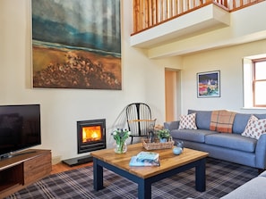 Spacious living room with wood burner | Midcraigs, Glencraigs, near Campbeltown