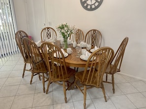 Large dining table seats 8