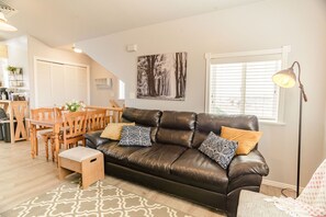 Living room with dining table