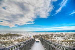 Beach entrance just steps from your door