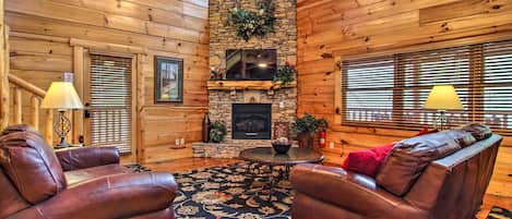 Sevierville Vacation Rental | 4BR | 3.5BA | Stairs Required | 3,360 Sq Ft