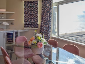 Charming dining area with great views | Crows Nest, Bridlington