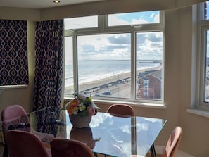 Dining area with wonderful sea views | Crows Nest, Bridlington