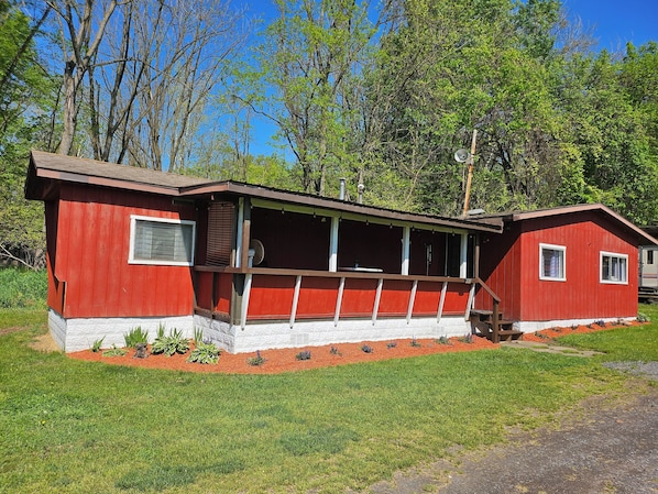 Your cabin, park right in front of the steps.