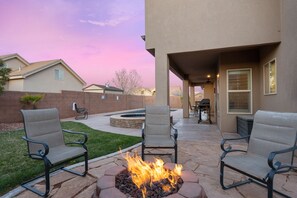 Backyard Firepit & Grass Area