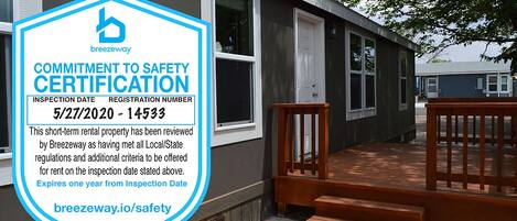 We have been inspected and certified for your safety and clean to new standards