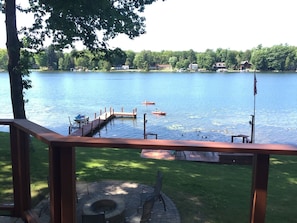 Peaceful views of the lake from most rooms and the back deck! Evening fires!