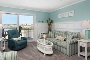 Living Room with balcony on the sand!