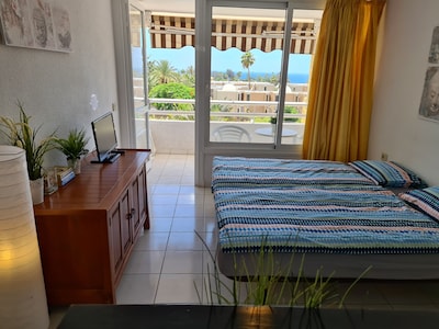 Borinquen 2 only 280 meters to the beach, balcony with sea view, heated pool, wifi