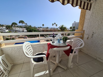 Borinquen 2 only 280 meters to the beach, balcony with sea view, heated pool, wifi