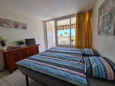 Borinquen 2 only 280 meters to the beach, balcony with sea view, heated pool, wifi