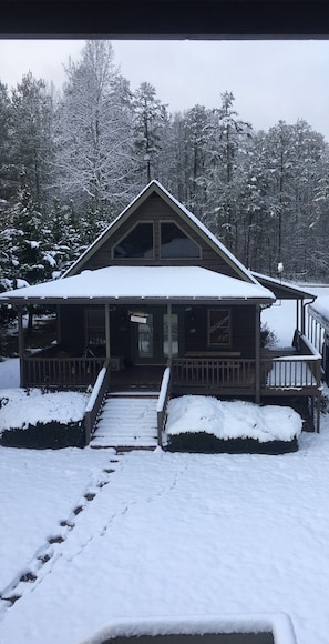 View of the house from the top of the boathouse